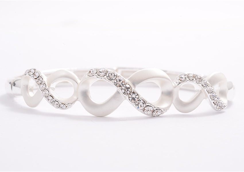 MSB0561 Shiny-silver twist elastic bracelet