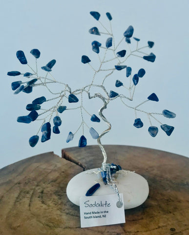 Sodalite Medium Gemtree with Silver Trunk and White Base